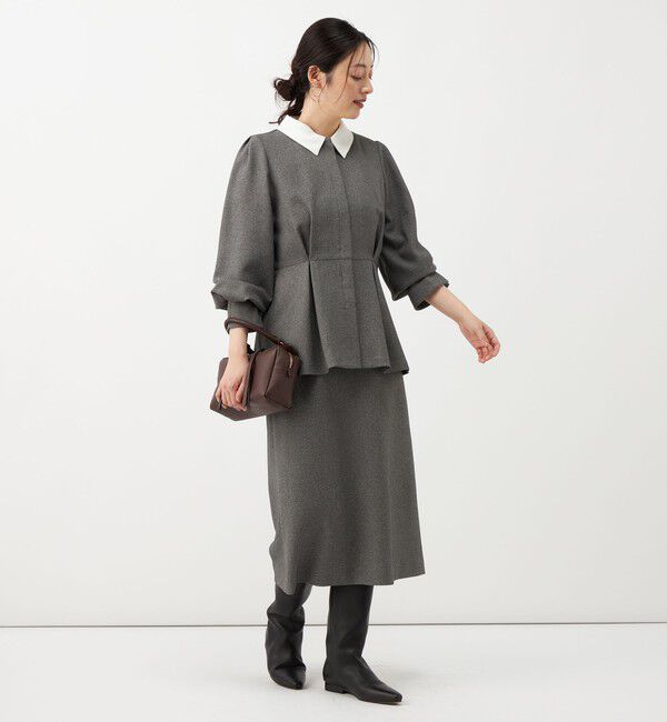 NOLLEY'S「《セットアップ対応》ウォッシャブルウールライクペプラムブラウス」|シャツ・ブラウス|
