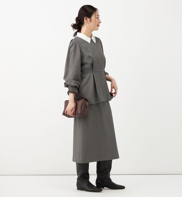 NOLLEY'S「《セットアップ対応》ウォッシャブルウールライクペプラムブラウス」|シャツ・ブラウス|
