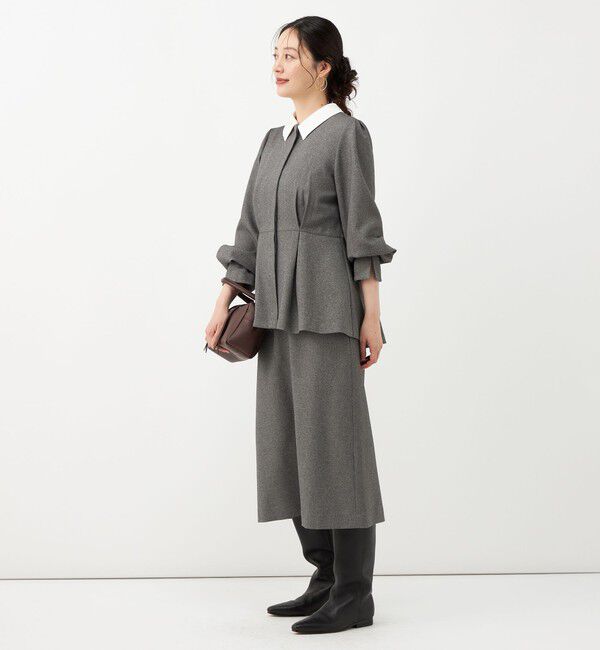 NOLLEY'S「《セットアップ対応》ウォッシャブルウールライクペプラムブラウス」|シャツ・ブラウス|
