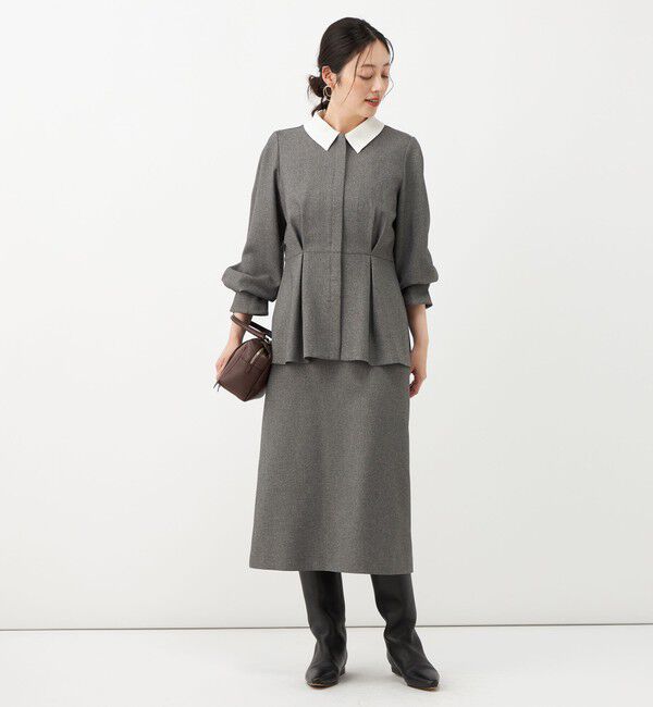 NOLLEY'S「《セットアップ対応》ウォッシャブルウールライクペプラムブラウス」|シャツ・ブラウス|