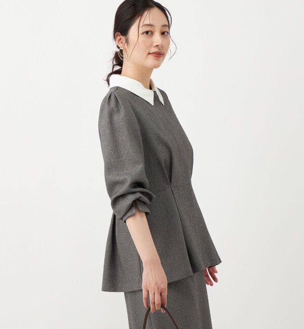 NOLLEY'S「《セットアップ対応》ウォッシャブルウールライクペプラムブラウス」|シャツ・ブラウス|