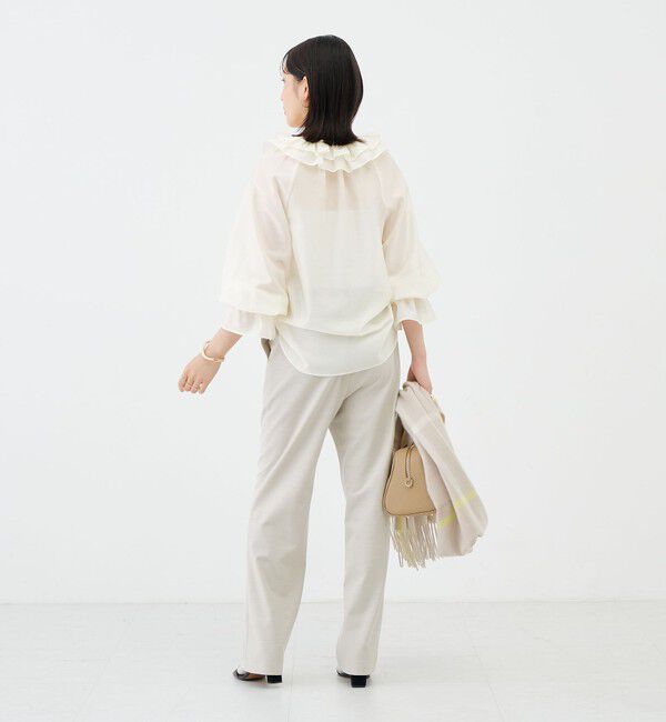NOLLEY'S sophi「ウォッシャブルシアーフリルネックブラウス」|シャツ・ブラウス|