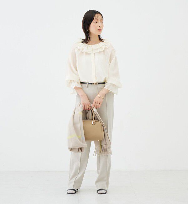 NOLLEY'S sophi「ウォッシャブルシアーフリルネックブラウス」|シャツ・ブラウス|