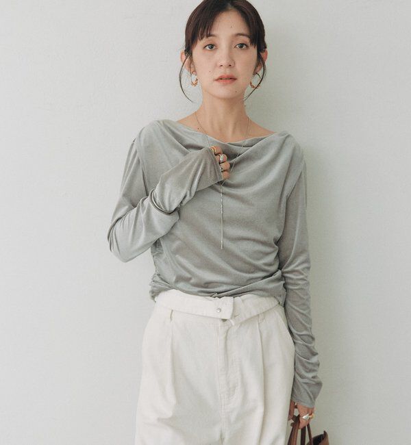  「シアーベロアドレーピーカットソー」|Tシャツ・カットソー|
