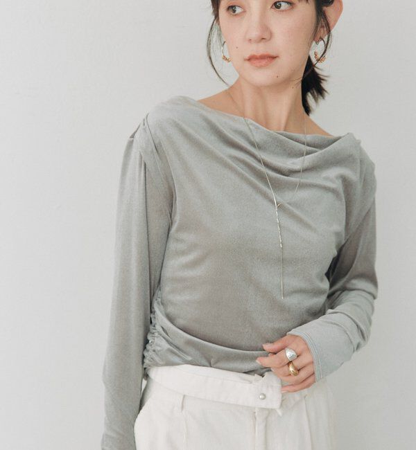  「シアーベロアドレーピーカットソー」|Tシャツ・カットソー|