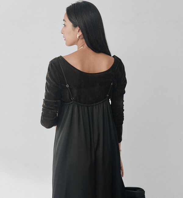  「サテンティアードキャミワンピース」|ワンピース|