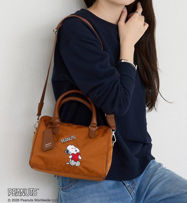  「《PEANUTS&times;russet》ナイロンジャガードミニボストンバッグ」|ボストンバッグ|