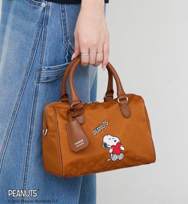  「《PEANUTS&times;russet》ナイロンジャガードミニボストンバッグ」|ボストンバッグ|