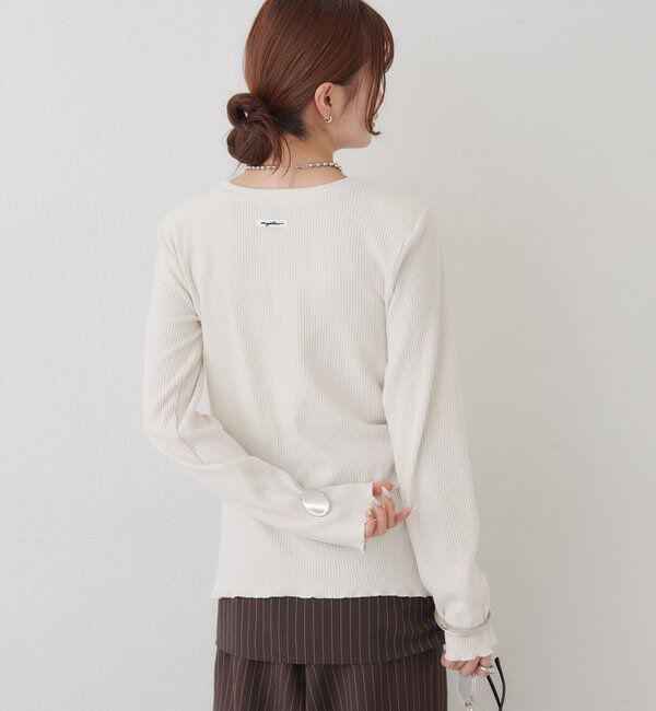  「肩パット付きリブカーディガン」|Tシャツ・カットソー|
