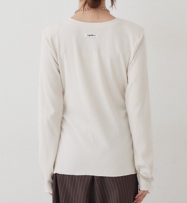  「肩パット付きリブカーディガン」|Tシャツ・カットソー|