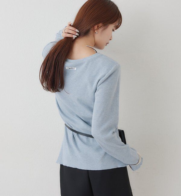  「肩パット付きリブカーディガン」|Tシャツ・カットソー|