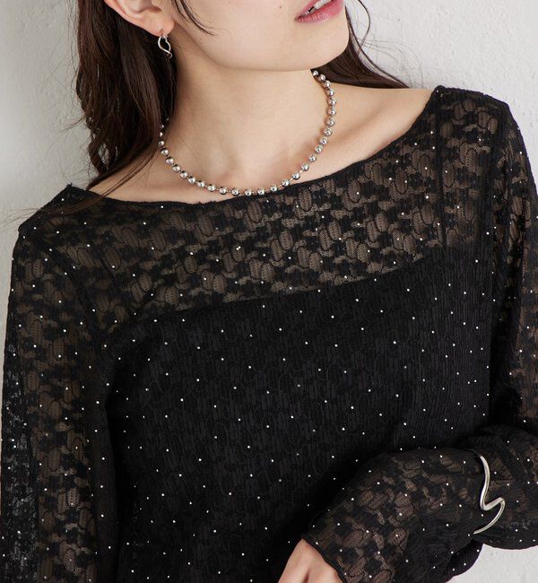  「【インナーとしても使える！】26AWシャイニーレースロンT」|Tシャツ・カットソー|