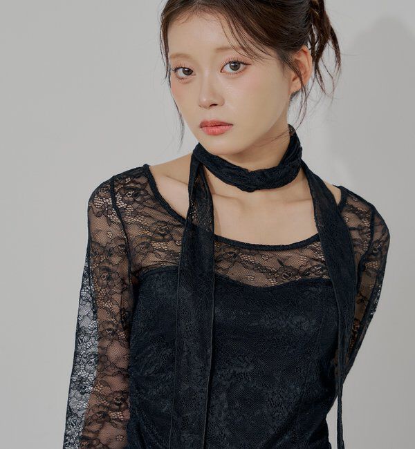  「コルセットデザインレースT」|Tシャツ・カットソー|