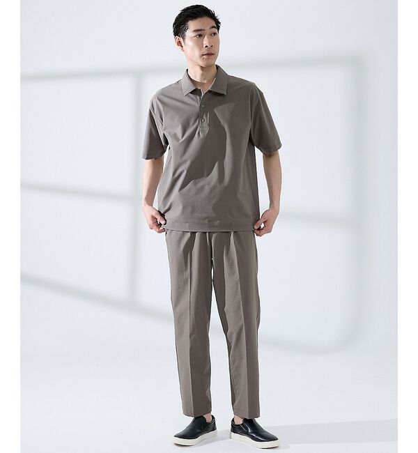 ABAHOUSE「【セットアップ対応】360&deg;ストレッチ リップストップ リラックス ポロシャツ/」|ポロシャツ|