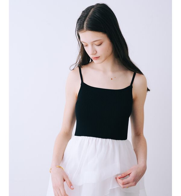 SELFIST「【kariさんコラボ】新色追加！カーディガン&times;ニットドッキングチュールワンピース」|ワンピース|