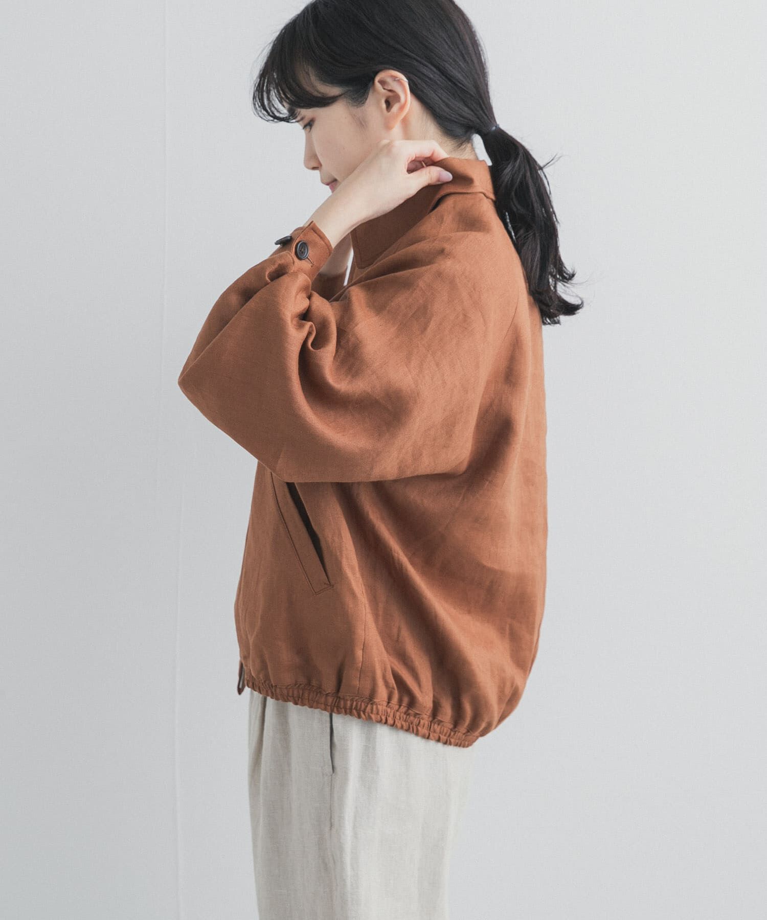 URBAN RESEARCH DOORS「FUJI　LINEN RAGLAN BLOUSON」|ブルゾン・スタジャン|