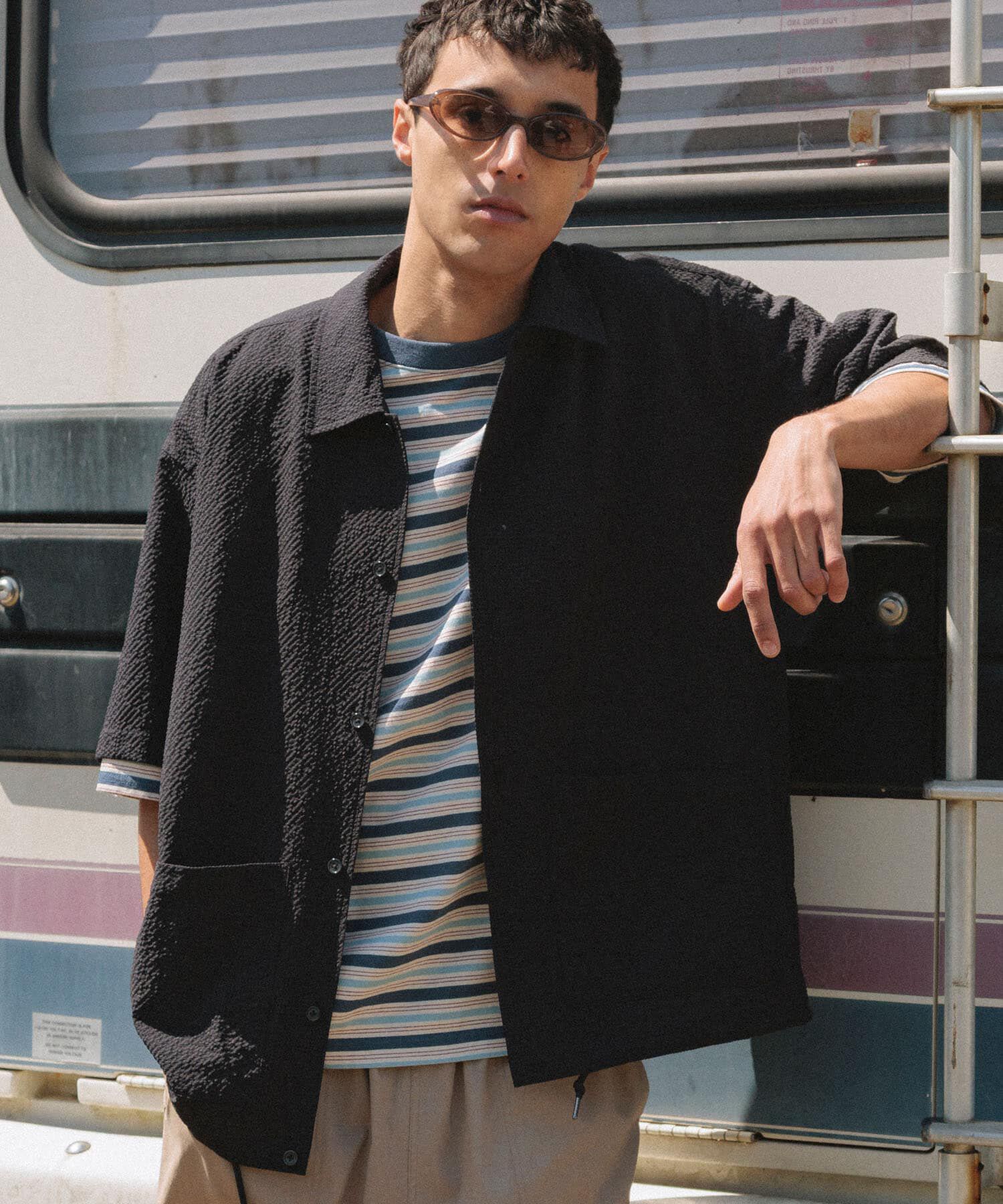 Sonny Label 「シアサッカーショートスリーブコーチシャツ」|シャツ・ブラウス|