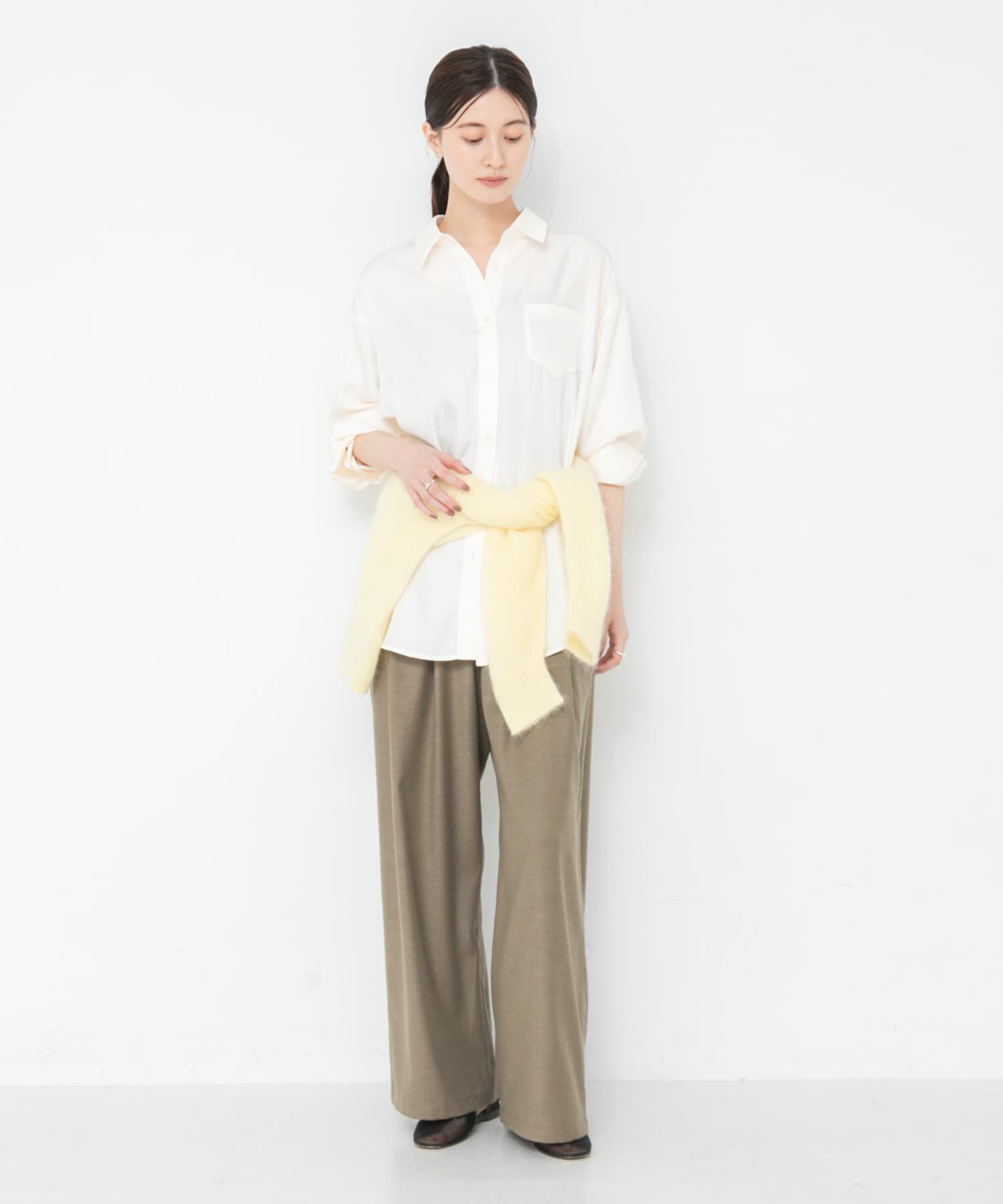 URBAN RESEARCH「『UR TECH SMOOTHLUXE』ウール混タックギャザーストレートパンツ」|その他|