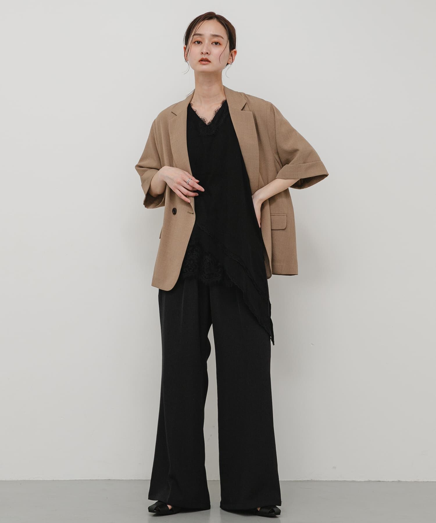 SENSE OF PLACE by URBAN RESEARCH「レースドッキングアシメカットトップ」|タンクトップ|