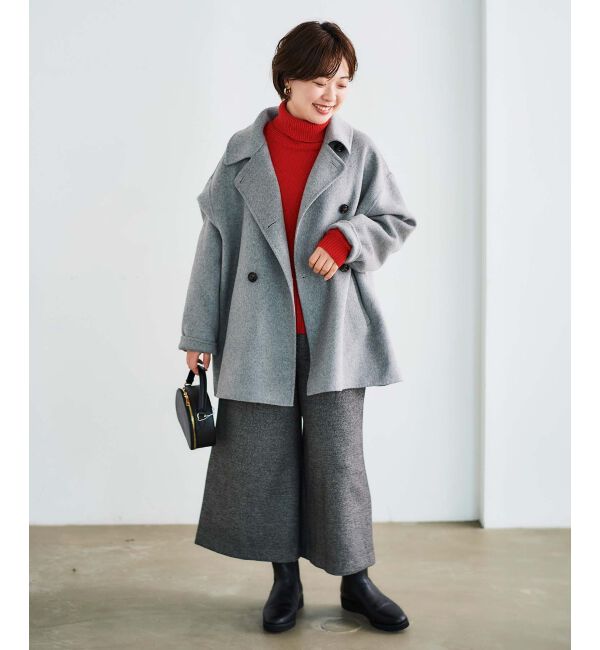 le.coeur blanc「ウォッシャブルツイードライクタックワイドクロップドパンツ」|その他|