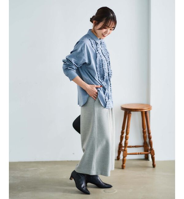 le.coeur blanc「ウォッシャブルツイードライクタックワイドクロップドパンツ」|その他|