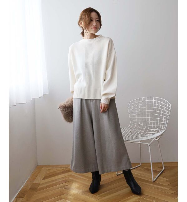 le.coeur blanc「ウォッシャブルツイードライクタックワイドクロップドパンツ」|その他|