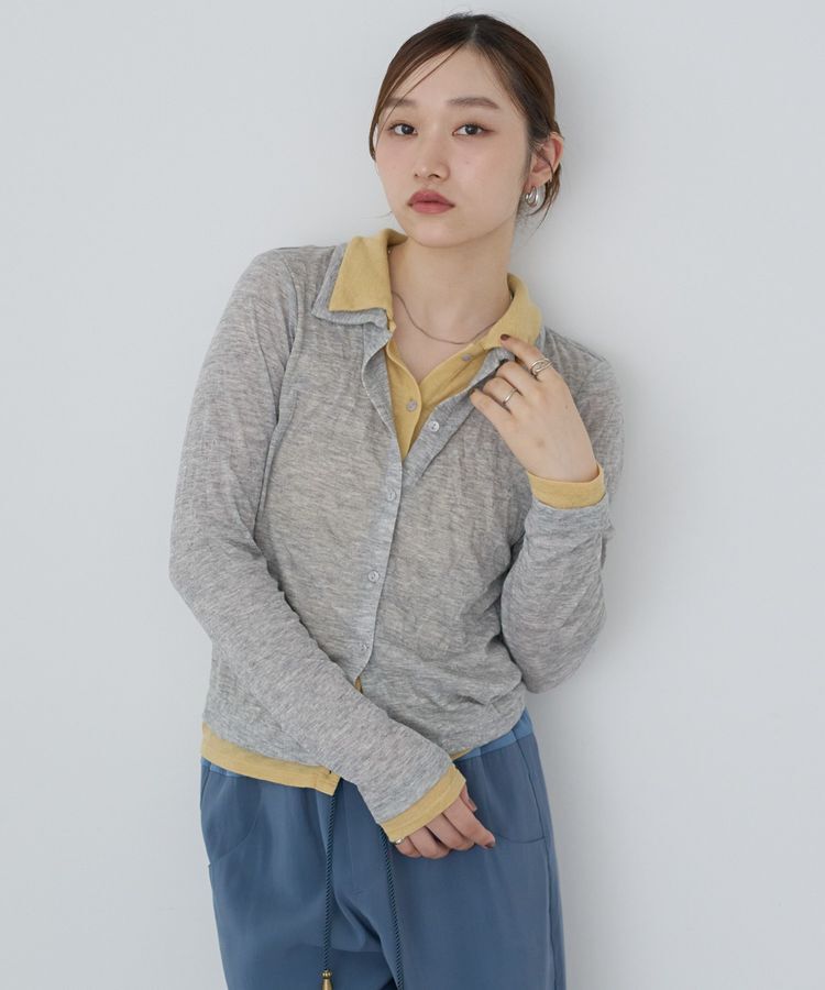 earth music&ecology「ワッシャーレイヤードカーディガン」|Tシャツ・カットソー|