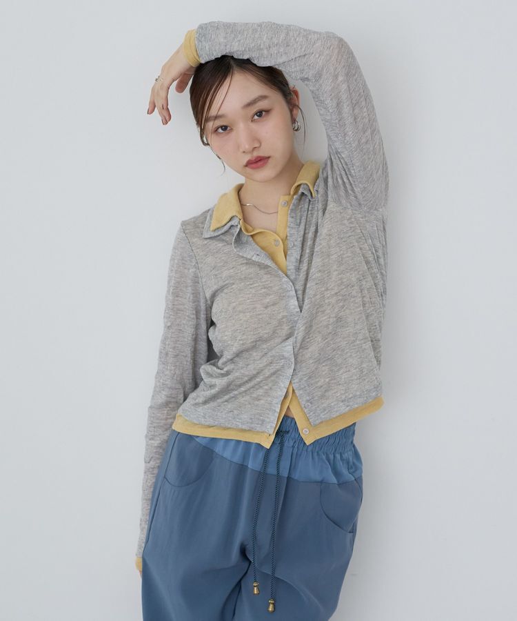 earth music&ecology「ワッシャーレイヤードカーディガン」|Tシャツ・カットソー|