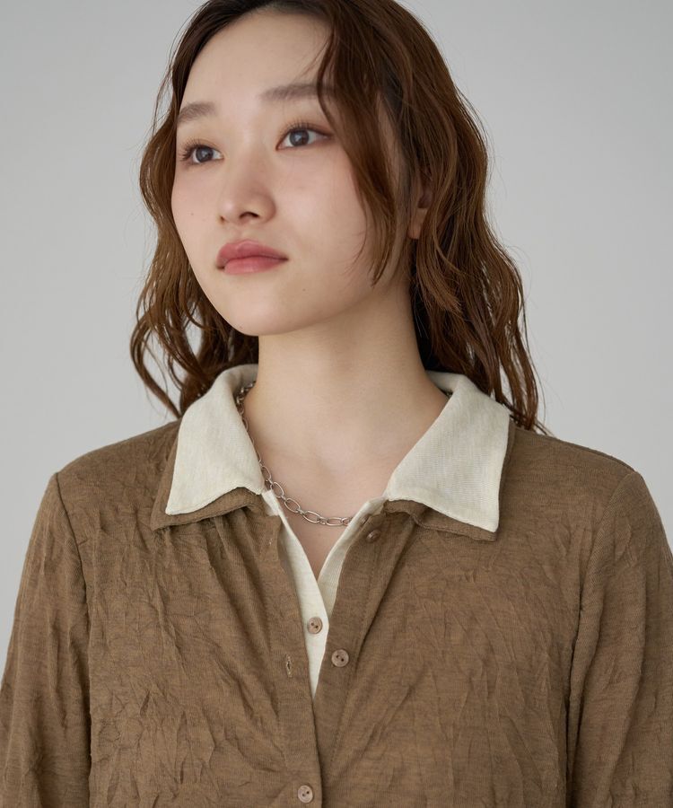 earth music&ecology「ワッシャーレイヤードカーディガン」|Tシャツ・カットソー|