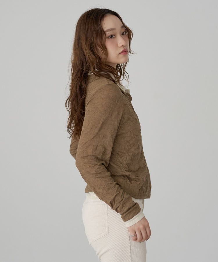 earth music&ecology「ワッシャーレイヤードカーディガン」|Tシャツ・カットソー|