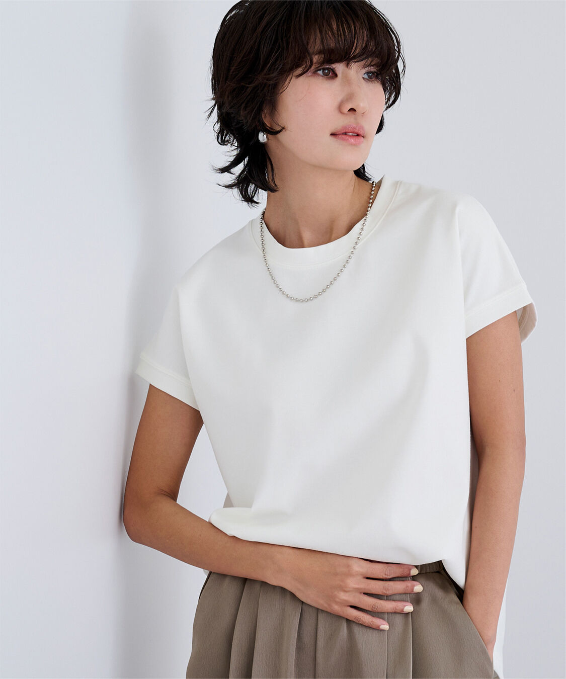 ur's「機能性カットソーフレンチスリーブトップス」|Tシャツ・カットソー|ホワイト