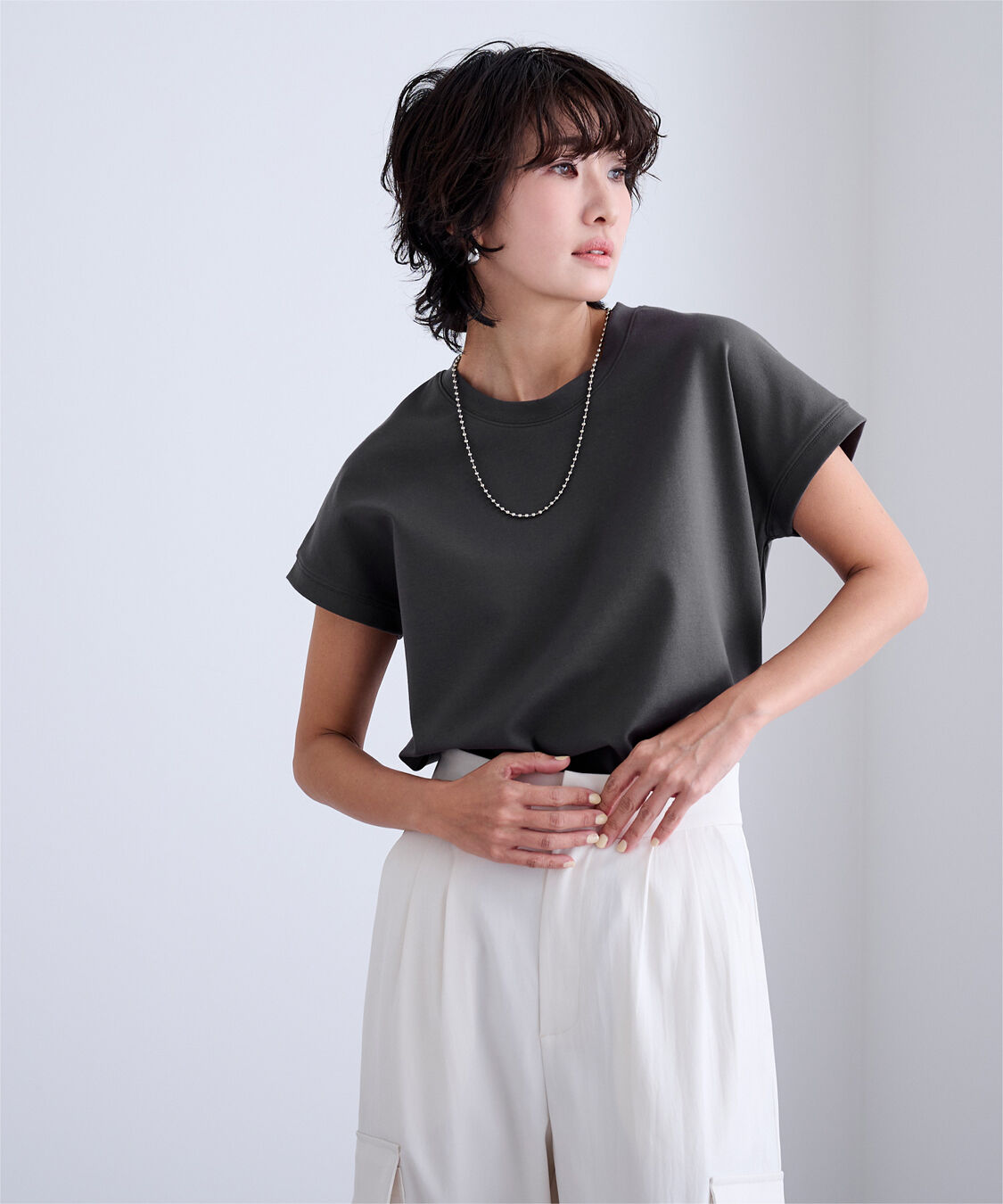 ur's「機能性カットソーフレンチスリーブトップス」|Tシャツ・カットソー|