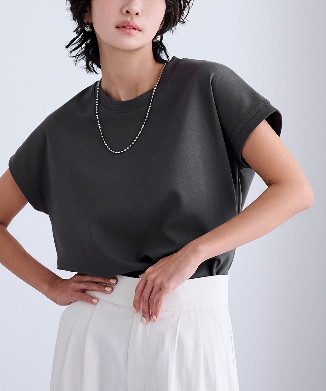 ur's「機能性カットソーフレンチスリーブトップス」|Tシャツ・カットソー|