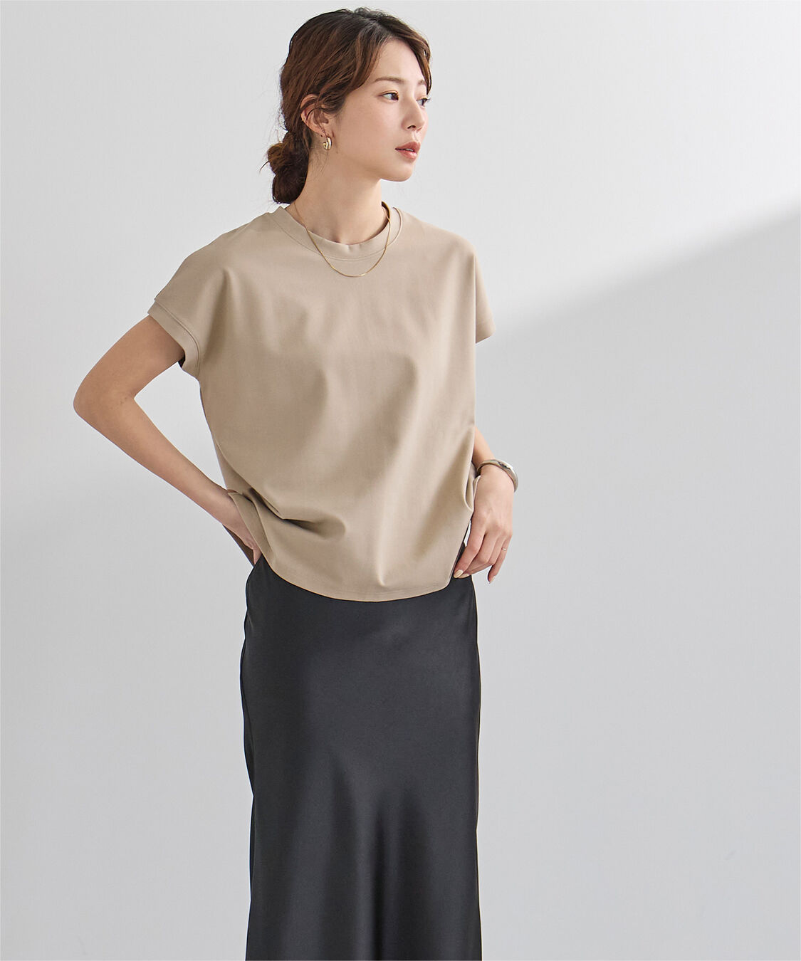 ur's「機能性カットソーフレンチスリーブトップス」|Tシャツ・カットソー|