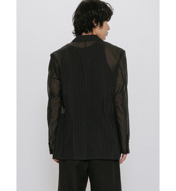 MIDIUMISOLID「MIDIUMISOLID Men&rsquo;s シアーストライプジャケット」|テーラードジャケット|