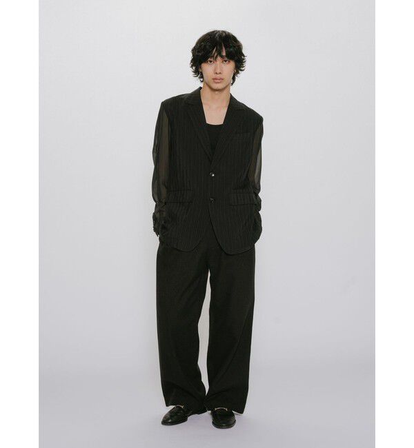 MIDIUMISOLID「MIDIUMISOLID Men&rsquo;s シアーストライプジャケット」|テーラードジャケット|