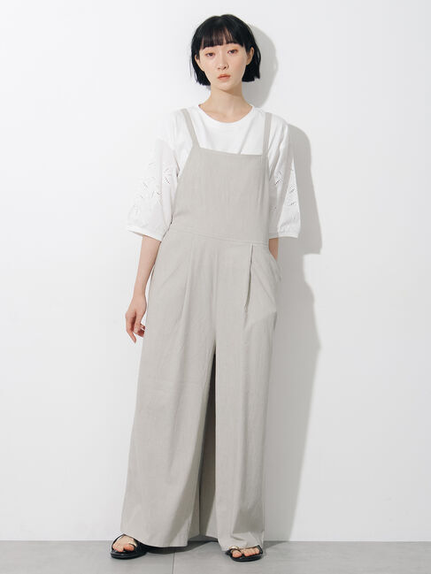 Samansa Mos2「麻レーヨンストレッチサロペット」|その他|