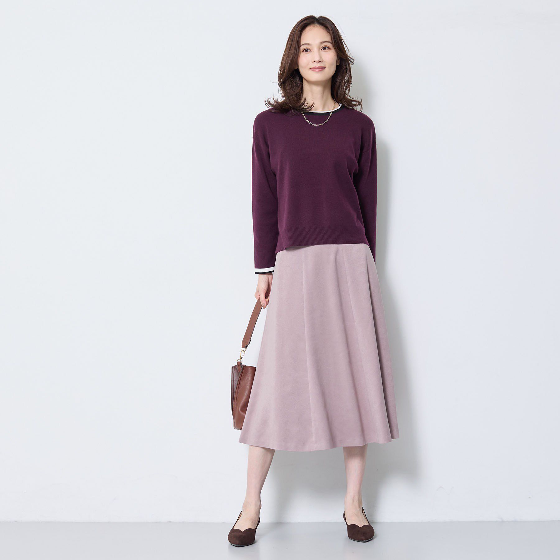 Reflect「【通勤】フェイクスエードフレアスカート」|スカート|