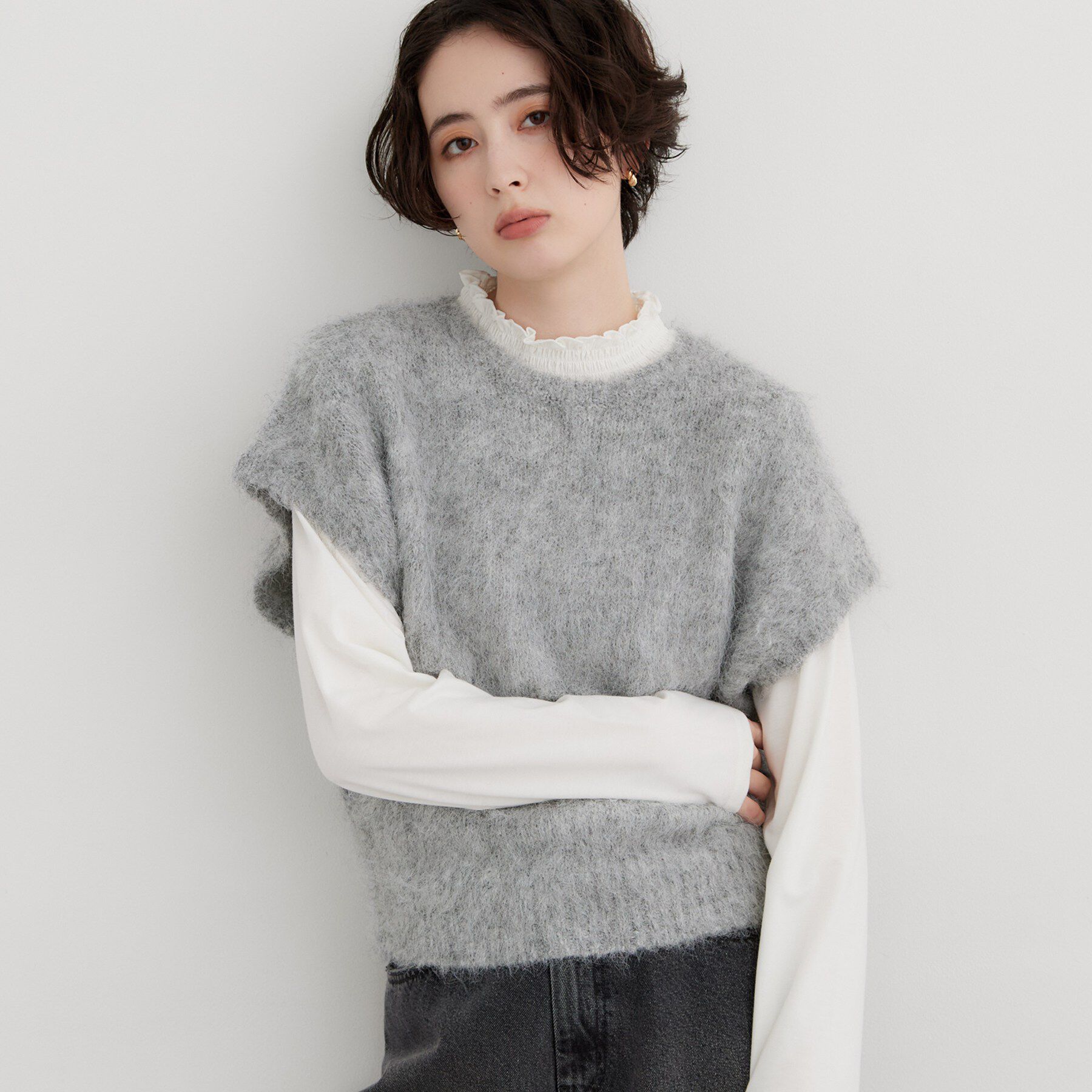 THE SHOP TK「ふわふわシャギーフレンチニット」|ニット・セーター|