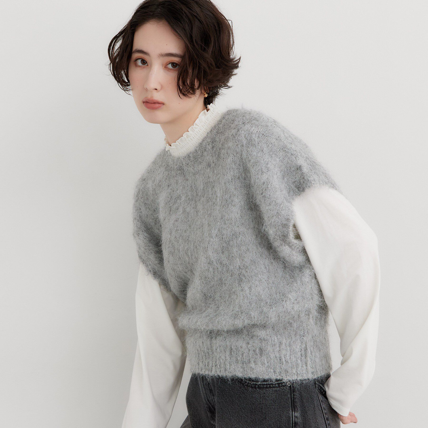 THE SHOP TK「ふわふわシャギーフレンチニット」|ニット・セーター|