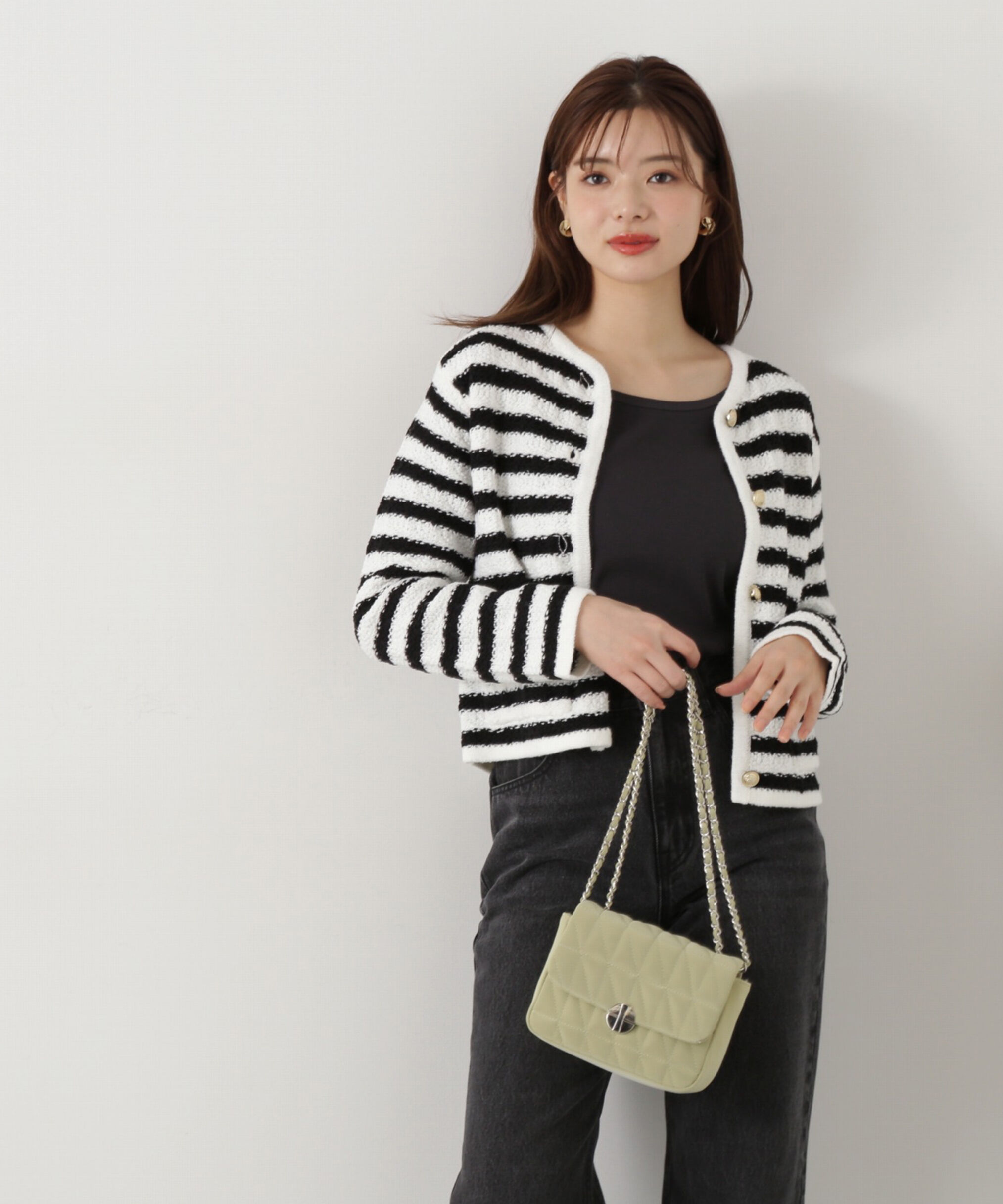 PROPORTION BODY DRESSING「ツイードニットカーディガン」|カーディガン|