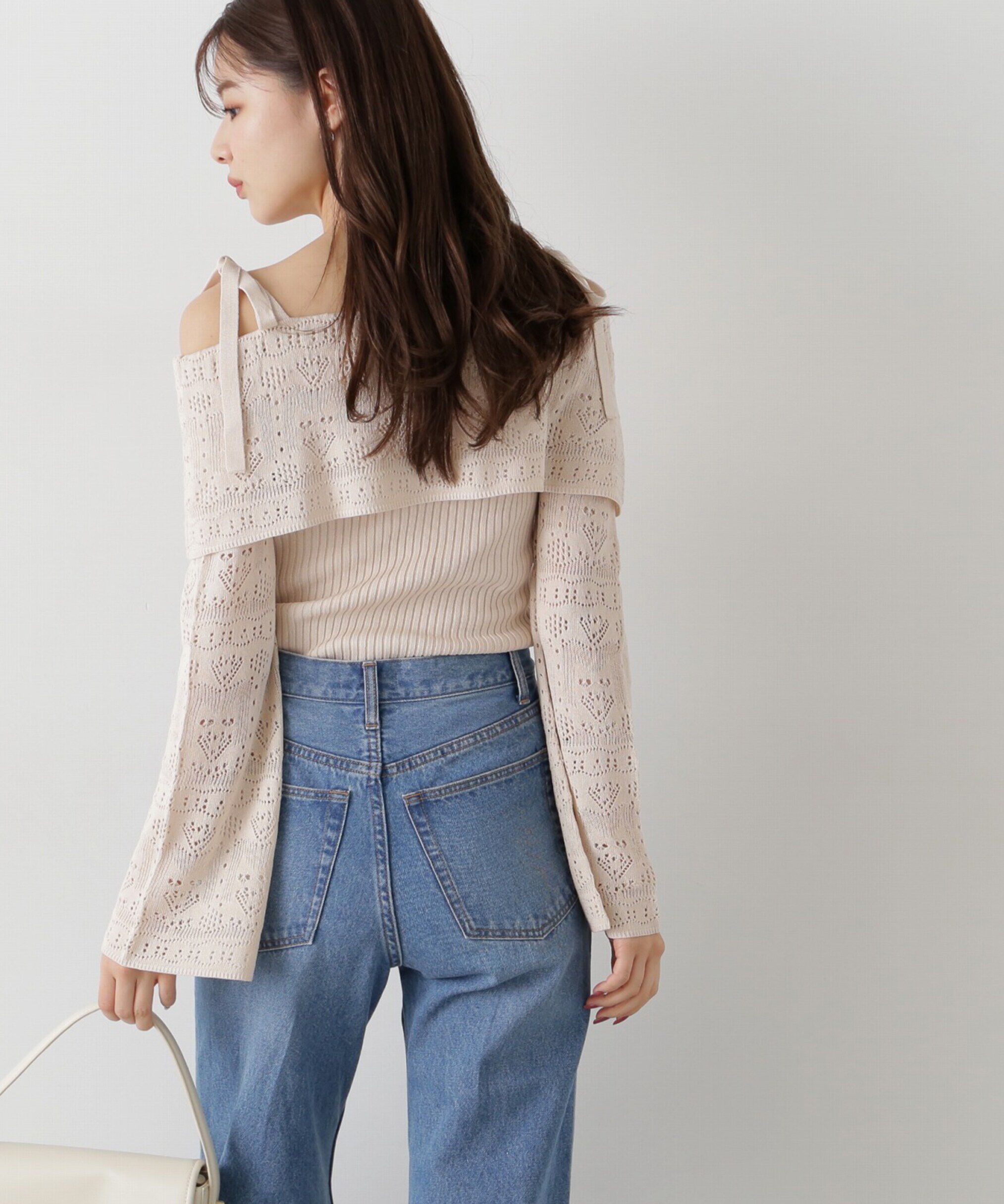 PROPORTION BODY DRESSING「透かし編みオフショルニット」|ニット・セーター|