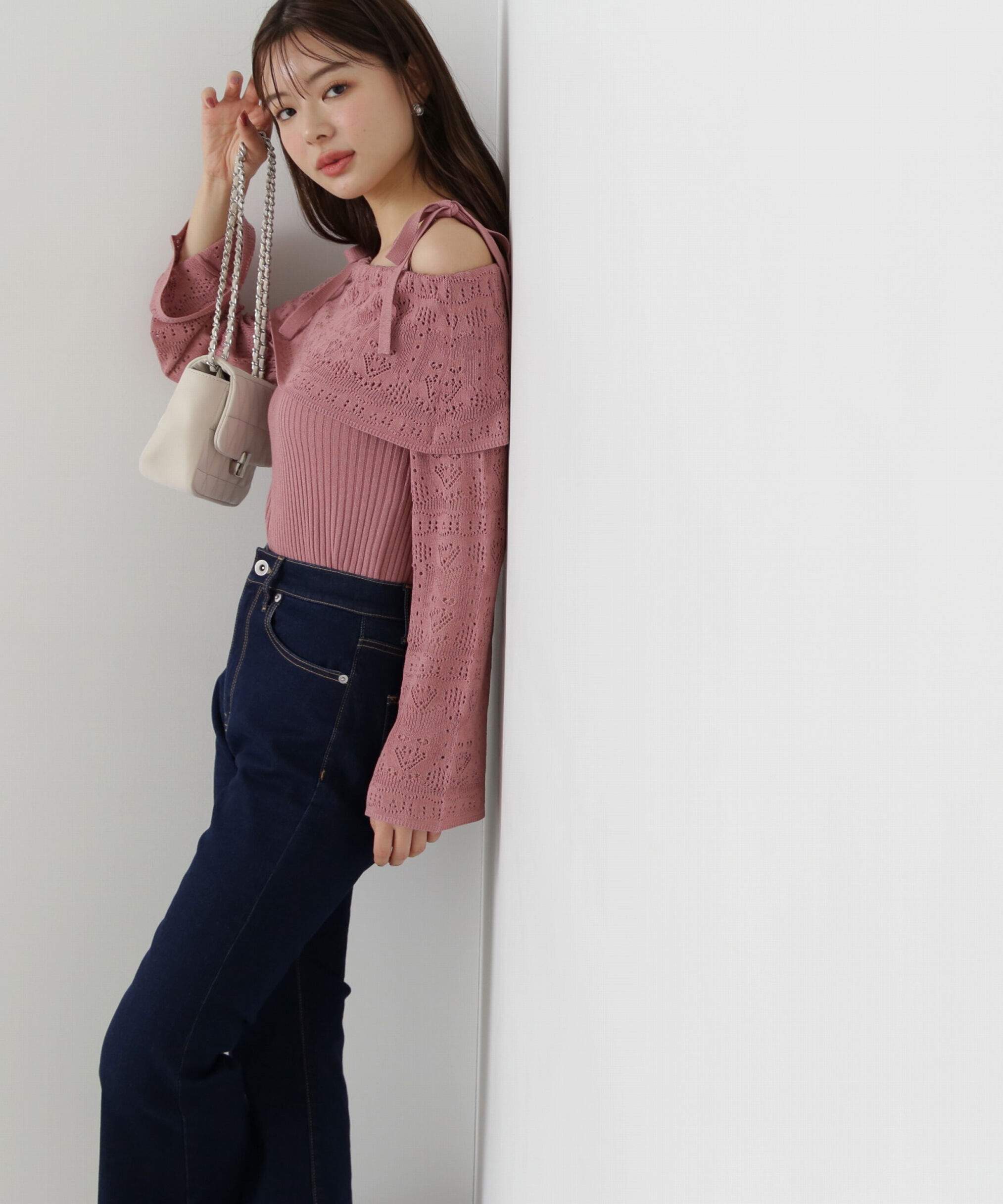 PROPORTION BODY DRESSING「透かし編みオフショルニット」|ニット・セーター|