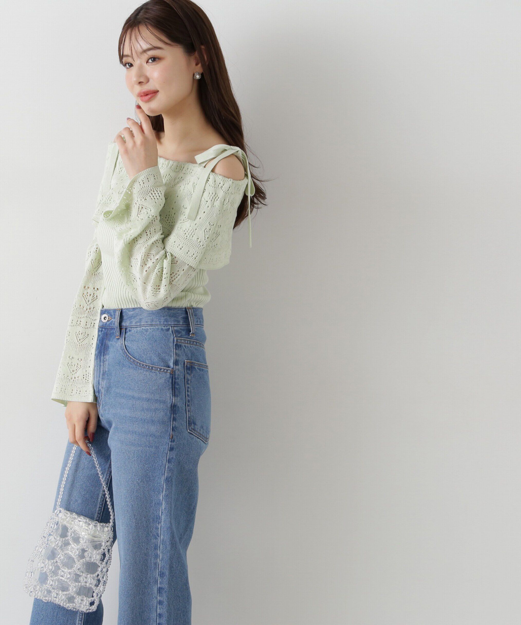 PROPORTION BODY DRESSING「透かし編みオフショルニット」|ニット・セーター|
