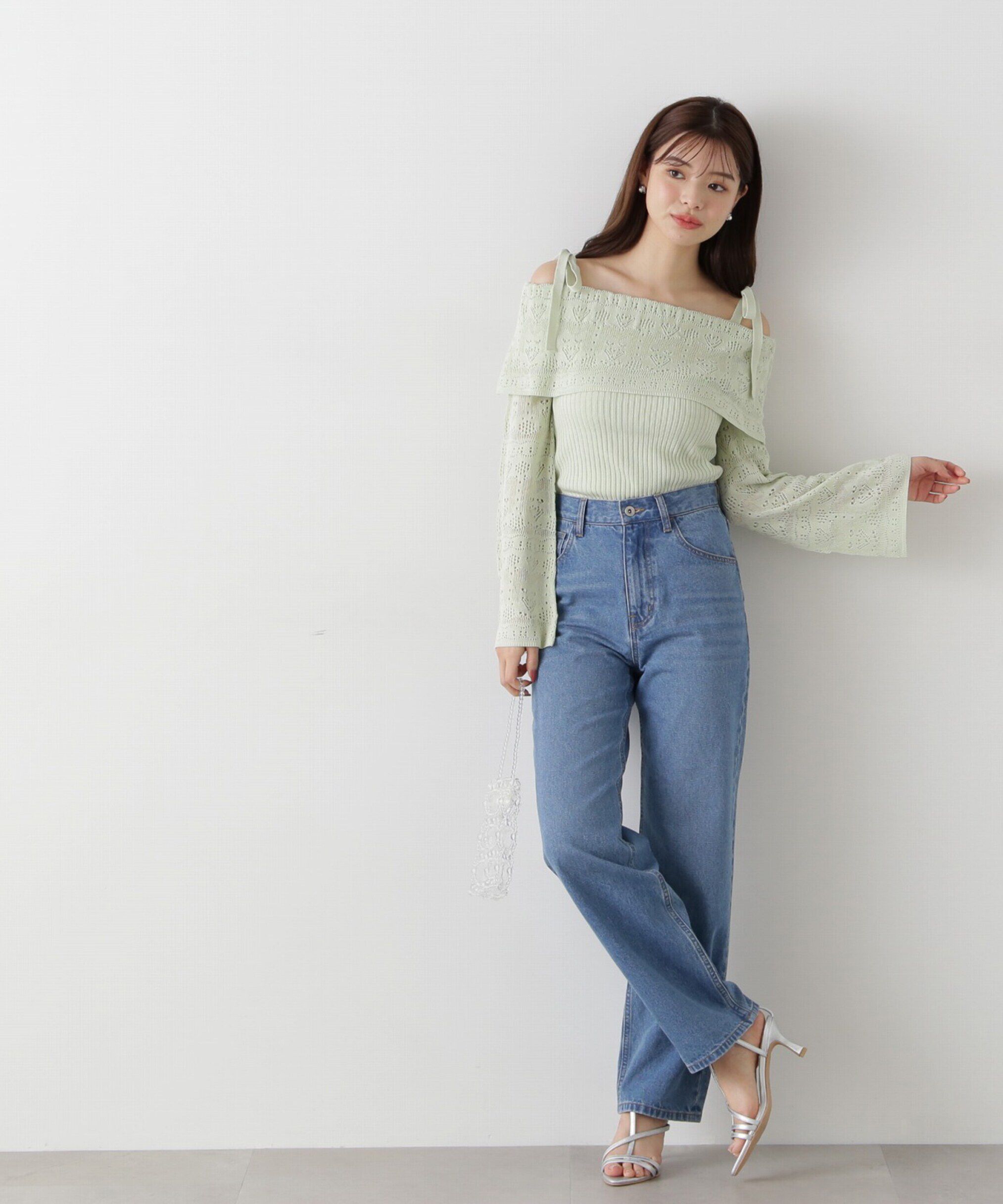 PROPORTION BODY DRESSING「透かし編みオフショルニット」|ニット・セーター|