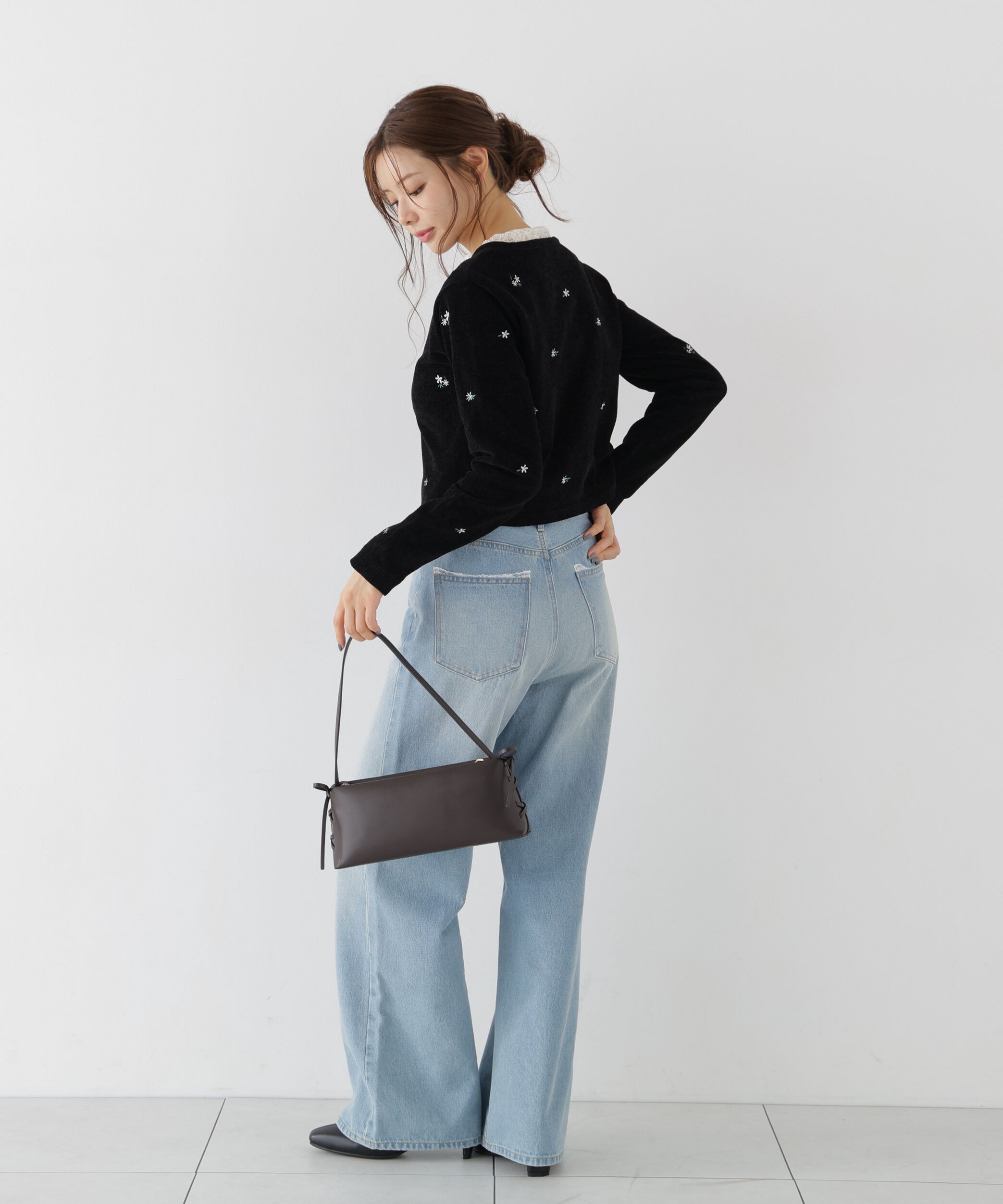 PROPORTION BODY DRESSING「＜a/mie＞エンブロイダリーモールカーディガン」|カーディガン|