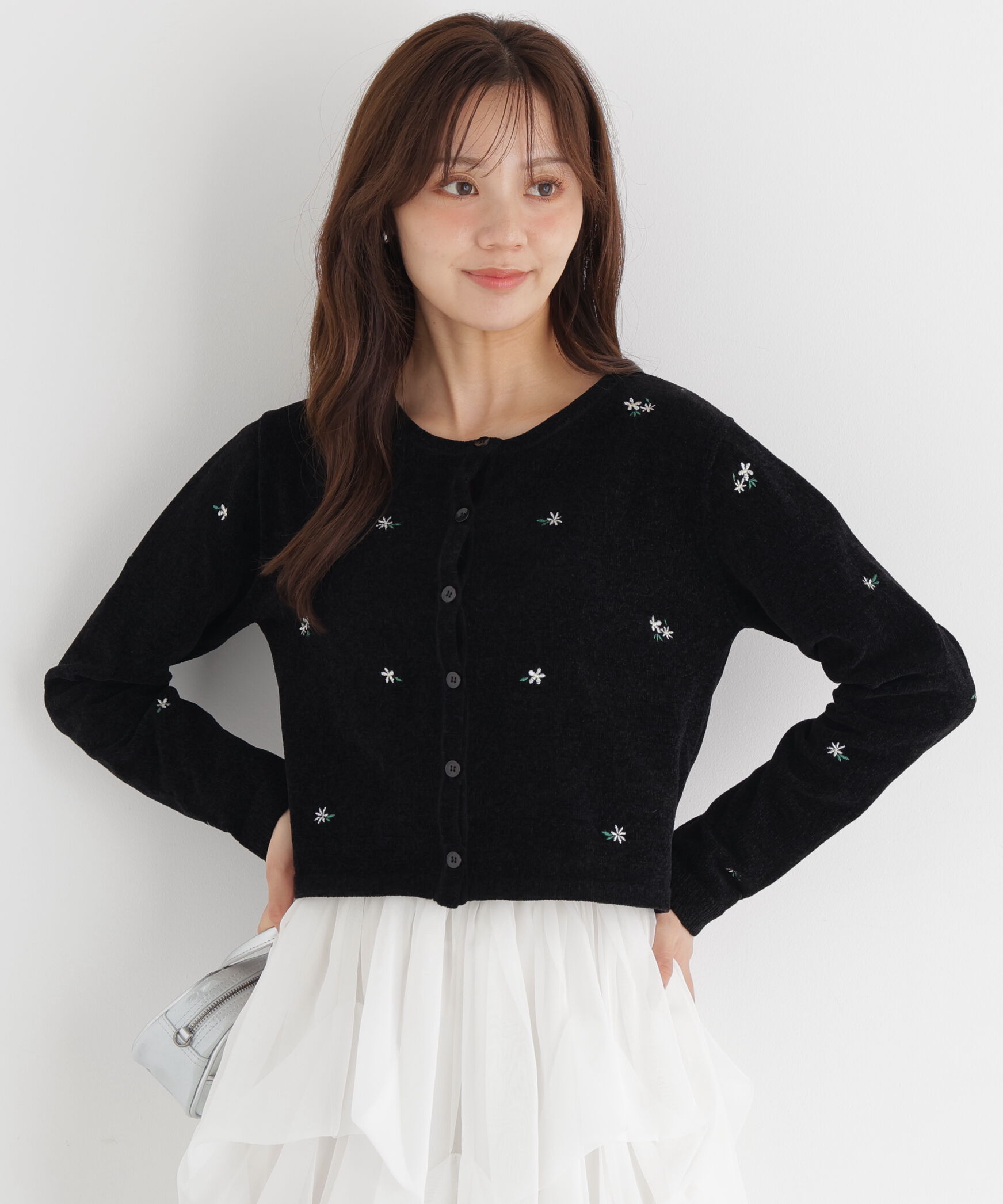 PROPORTION BODY DRESSING「＜a/mie＞エンブロイダリーモールカーディガン」|カーディガン|