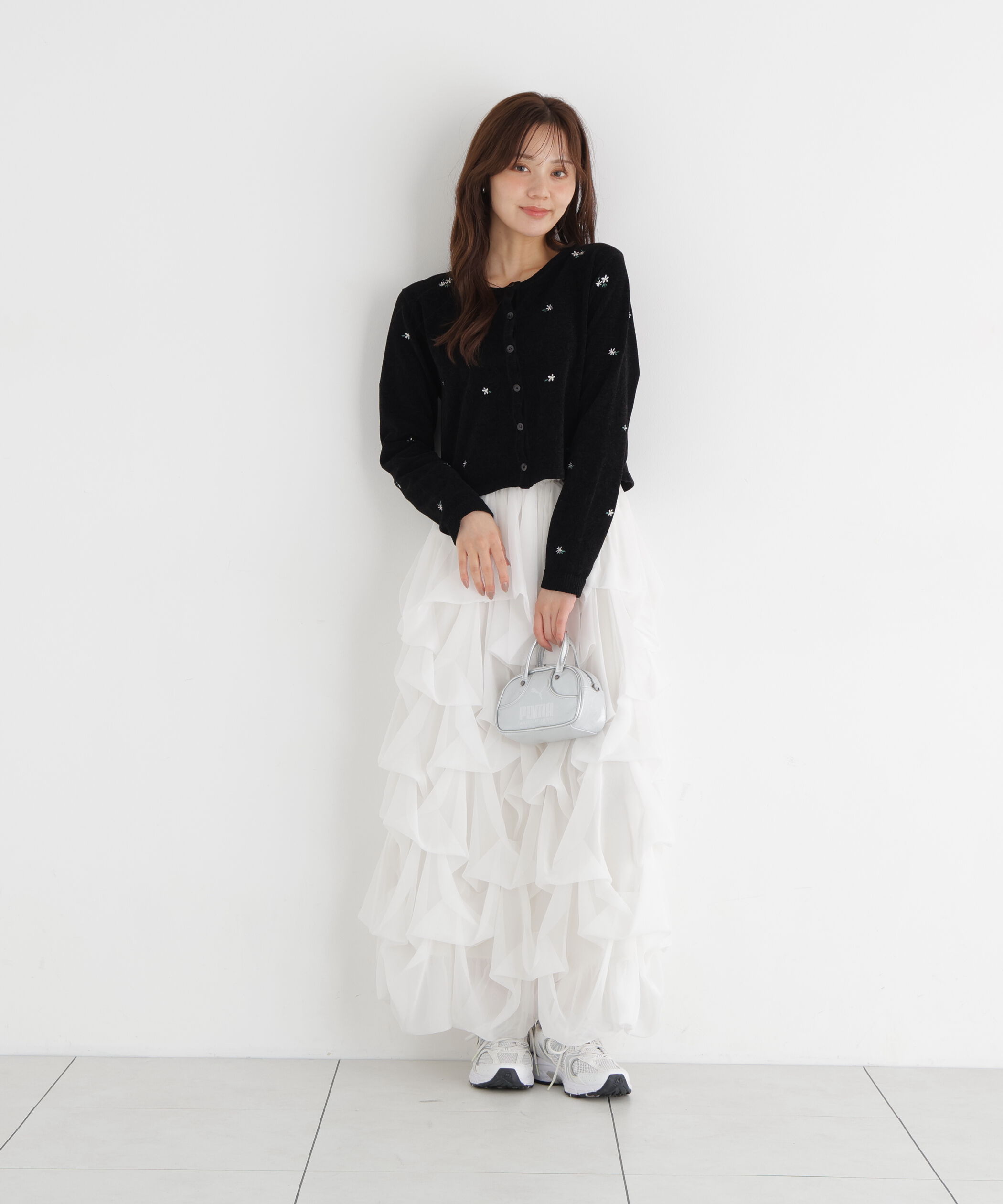 PROPORTION BODY DRESSING「＜a/mie＞エンブロイダリーモールカーディガン」|カーディガン|