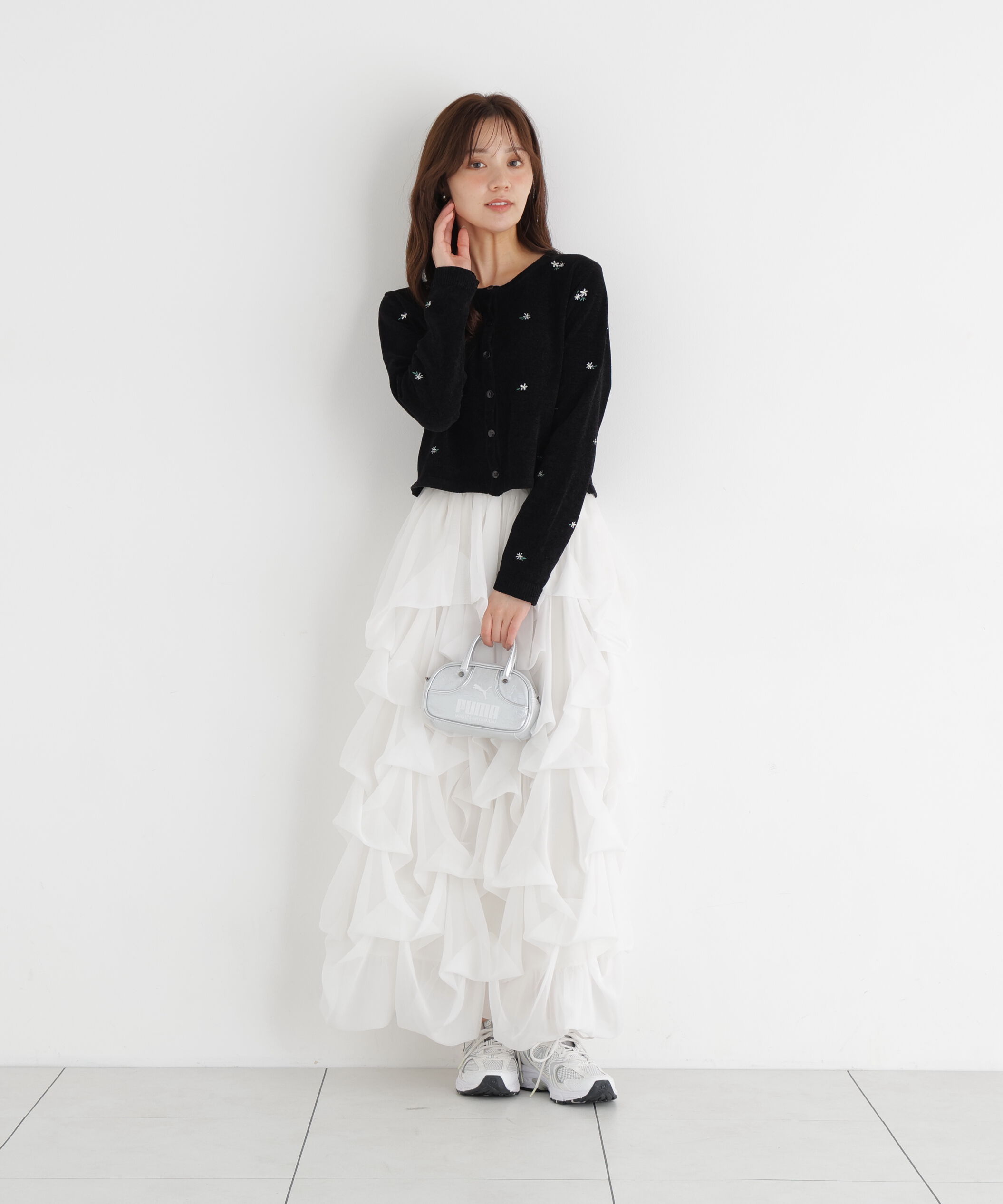 PROPORTION BODY DRESSING「＜a/mie＞エンブロイダリーモールカーディガン」|カーディガン|
