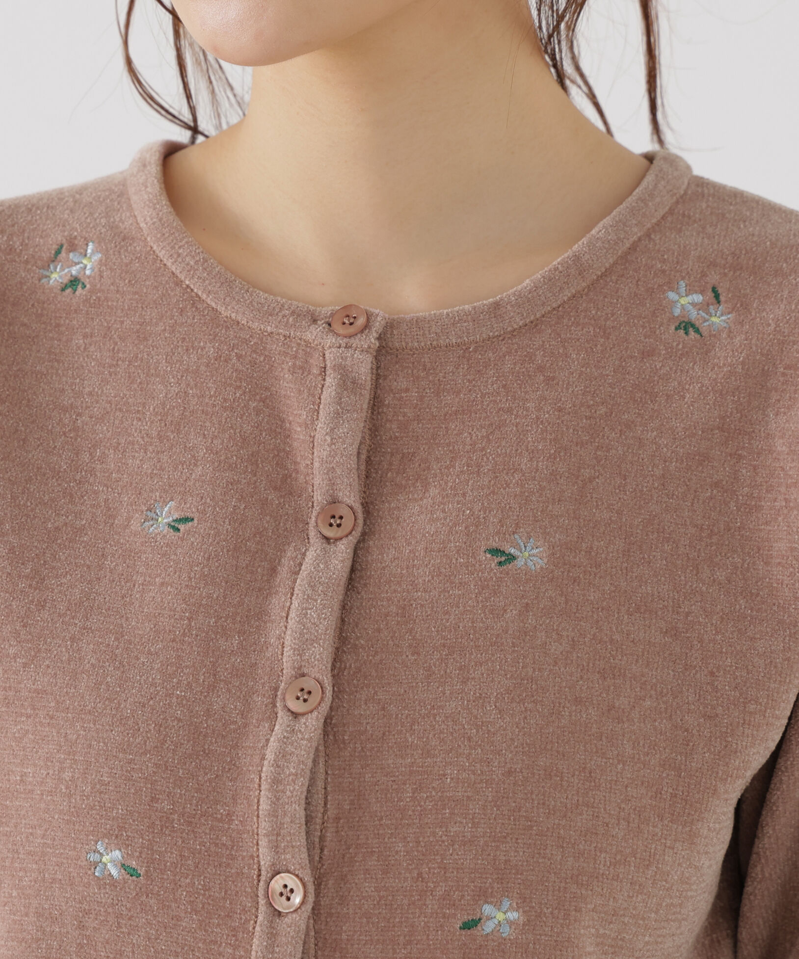 PROPORTION BODY DRESSING「＜a/mie＞エンブロイダリーモールカーディガン」|カーディガン|
